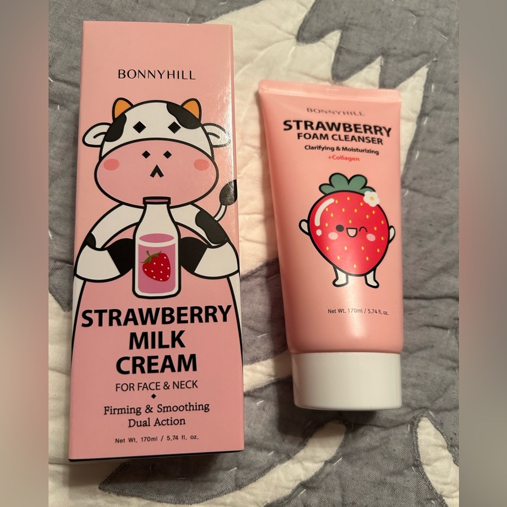 Bonny Hill Strawberry 🍓 Milk Cream and cleanser